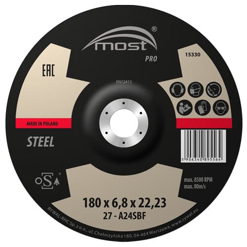 Lihvketas MOST PRO METAL 27 180×6.8×22 A24SBF Pakend 10 tk