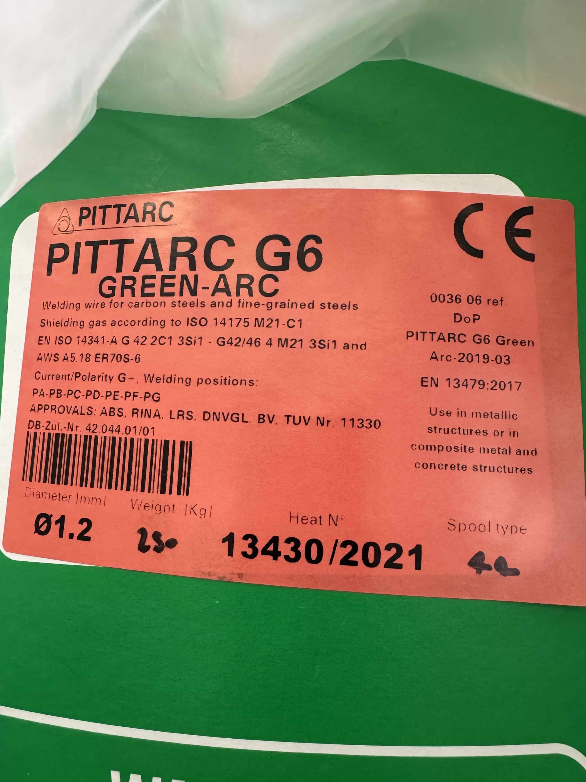 Keevitustraat Pittarc G6 Green 1,2 (250KG)