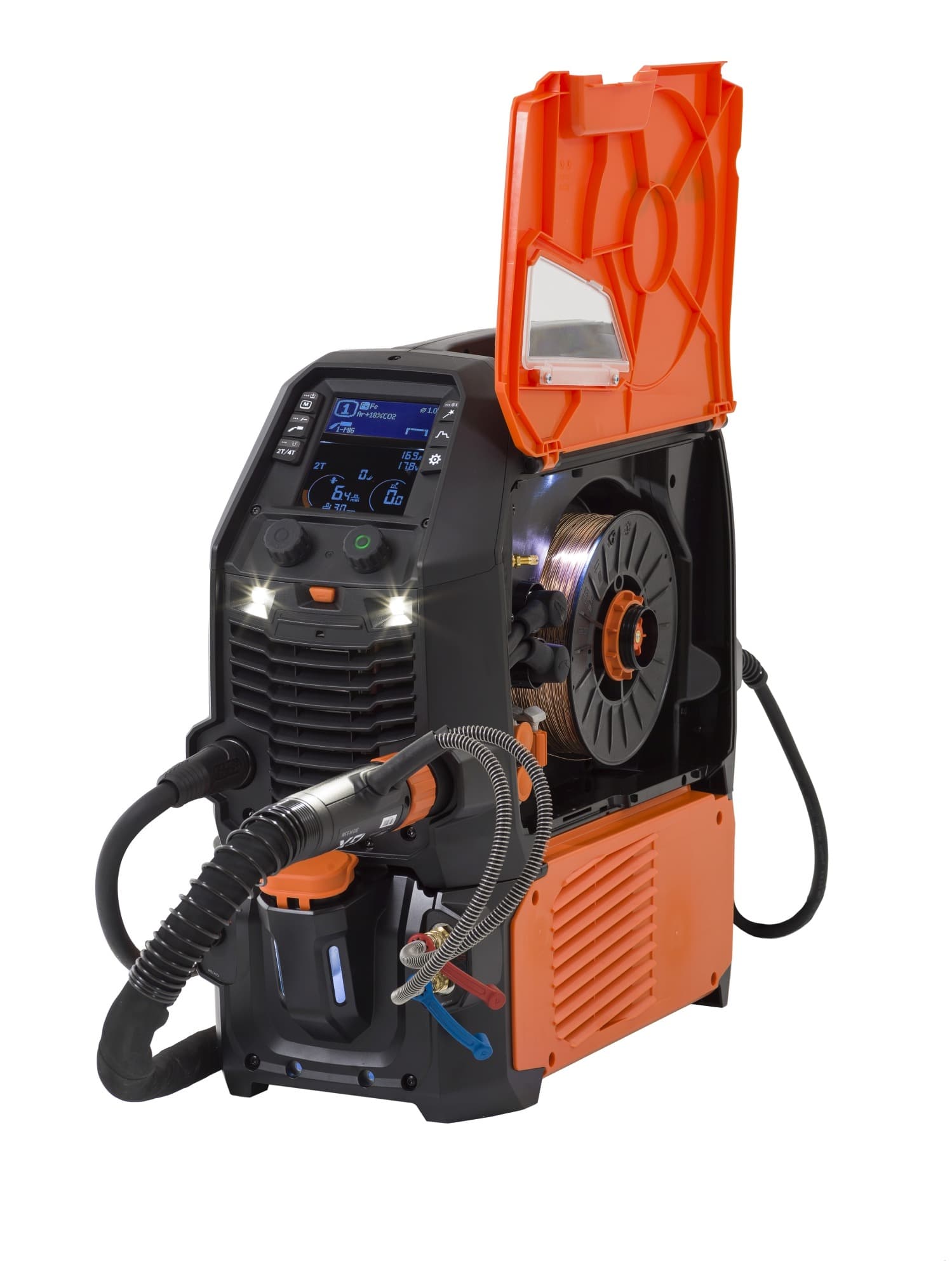 MASTER M 205 PULSE 1f-230V 200A + Gxe 305W 3,5m käpaga, koos käruga, vedelikjahutusega komplekt: manual MIG, synergic MIG, pulse MIG, double Pulse, MMA, (dc) lift TIG