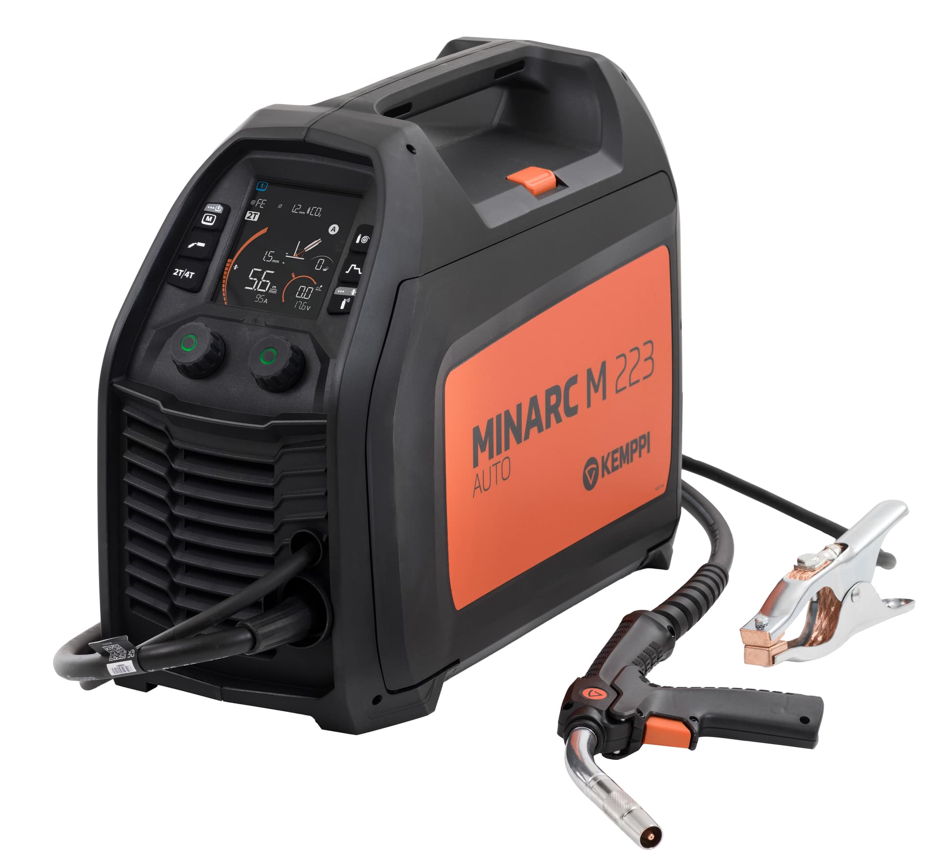 Minarc M 223 Auto 220A (Synergic/manual) GM komplekt koos GXe 223GMM3 3m käpaga, gaasivoolikuga ja õlarihmaga