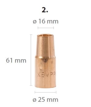 Ei saa enam tellida, uus toode on W021179: GX gaasidüüs L61mm / D16mm standard (305G, 405W, 428W)