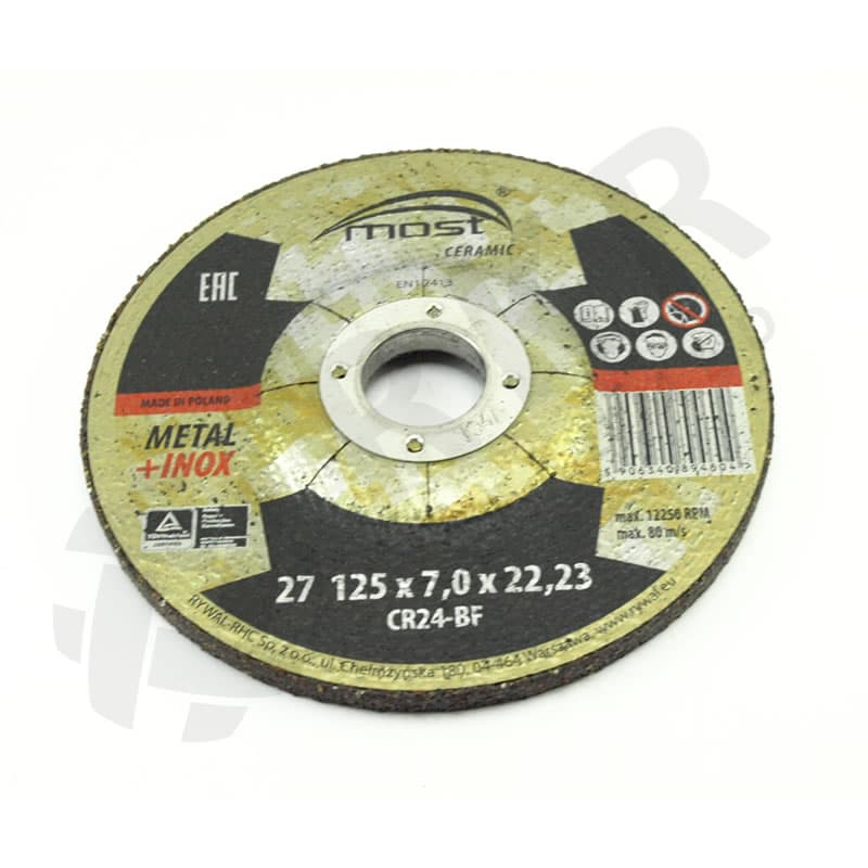 Lihvketas MOST CERAMIC Metal/Inox 27 125×7.0×22 CR24-BF