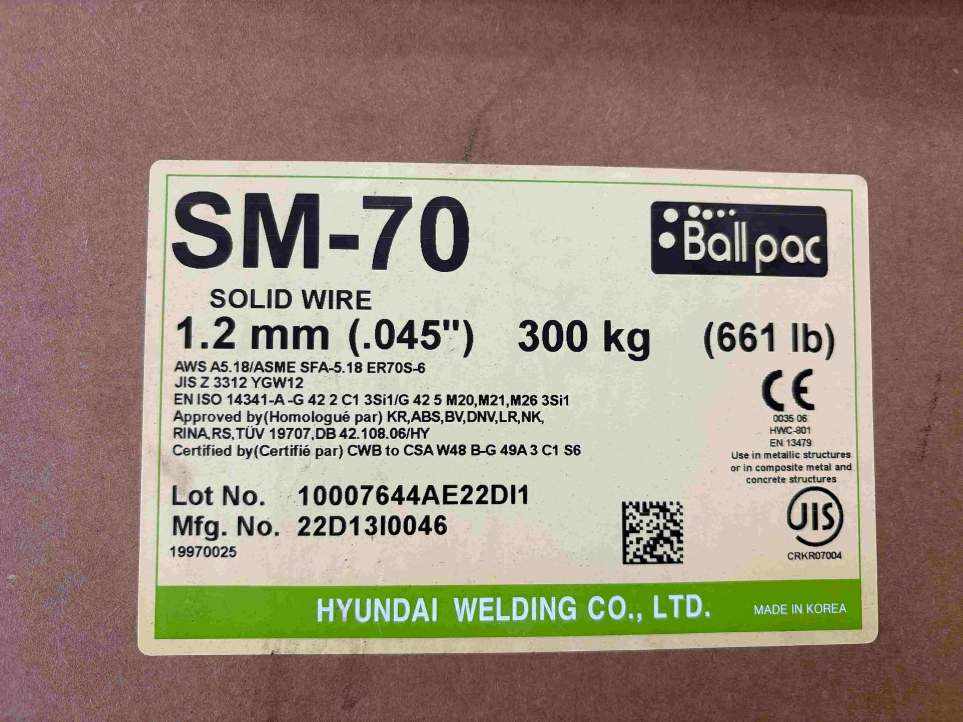 Keevitustraat SM-70 ECO PLUS Blank G3Si1 (SG2) 1,2 mm (tünnis 300kg)