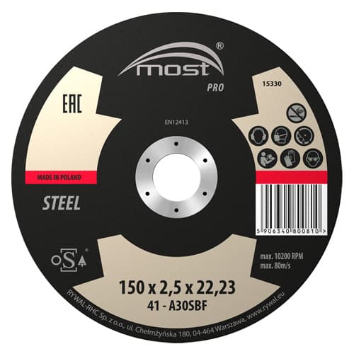 Lõikeketas MOST PRO METAL 41 150×2.5×22 A36RBF Pakend 25tk